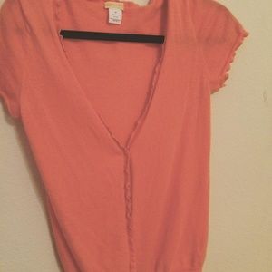 J. Crew Cashmere Cardigan - Coral- Women's M